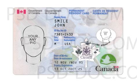 Id Card Canada Front Back Psd Store