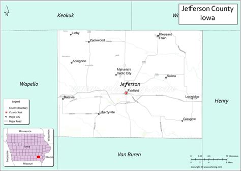 Map Of Jefferson County Iowa Where Is Located Cities Population