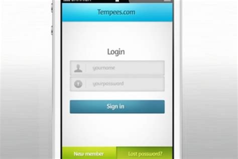 Free Psd Simple Iphone Login Form Psd Template