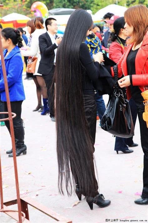 Super Long Hair Travelled In Tianyang ヘアスタイル ロング 長い黒髪 ルーズヘア