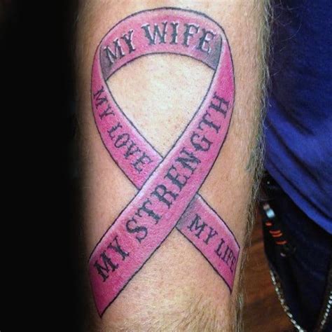 70 Cancer Ribbon Tattoos For Men Supportive Design Ideas