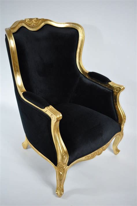 Great savings free delivery / collection on many items. PROVINCIAL GOLD LEAF BLACK VELVET WINGBACK CHAIR RRP $1400 ...