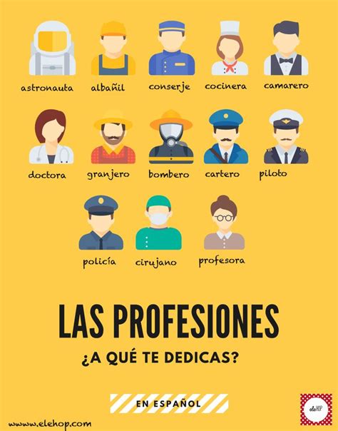 Las Profesiones Feliz Dia Del Trabajo Profesiones Clase De Español