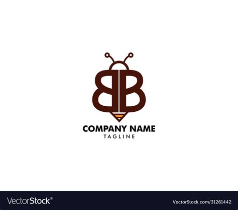 Initial Letter Bb Bee Logo Design Royalty Free Vector Image