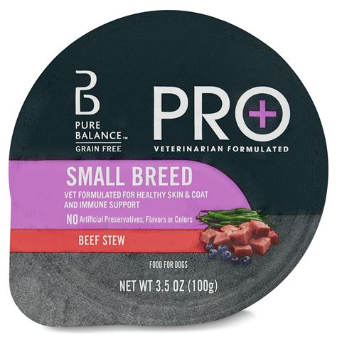 Pure Balance Pro Small Breed Beef Stew Wet Dog Food 35 Oz Cup