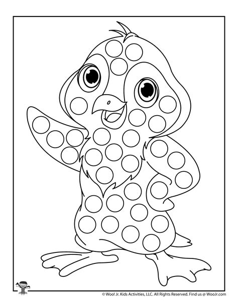 Penguin Do A Dot Printable Coloring Page For Kids Woo Jr Kids