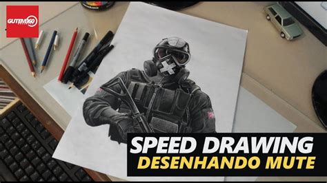 Speed Drawing Desenhando Mute Rainbow Six Siege Youtube