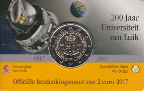 Belgium 2 Euro Coin 200 Years University Of Liège 2017 In Coincard