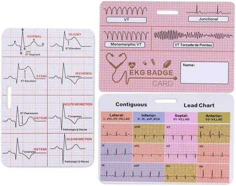 Buy Lisol Ekg Badge Cards Nurse Ekg Leads Badge Buddy Nursing Ecg Caliper Tool Cardiac Rhythm