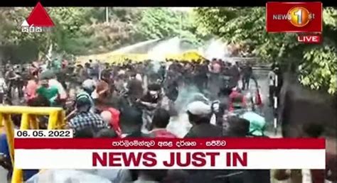 Police Use Tear Gas Water Cannons To Disperse Protesters Near