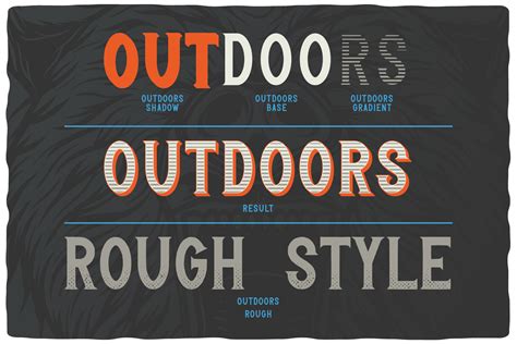 Outdoors Layered Font By Vozzy Vintage Fonts And Graphics Thehungryjpeg