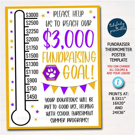 Fundraising Goal Chart Template