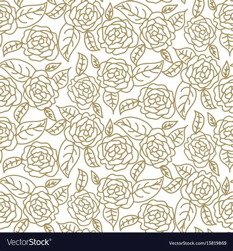 Floral Rose Wedding Seamless Pattern Royalty Free Vector