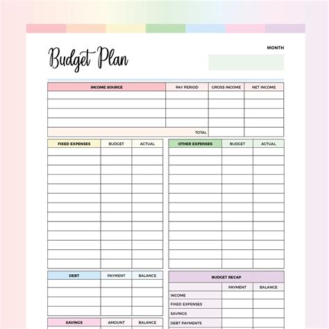 Budget Planner Printable Instant Download Pdf A4 And Us Letter
