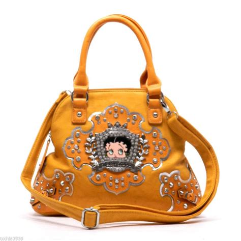 Betty Boop Mustard Rhinestones silver yellow shoulder ...