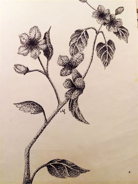Stippling Art Pen Art Drawings Stippling Art Flower Drawing