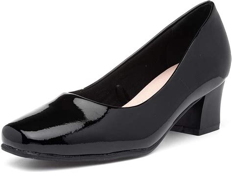 Comfort Plus Karly Womens Black Patent Court Shoe Amazon Co Uk Shoes