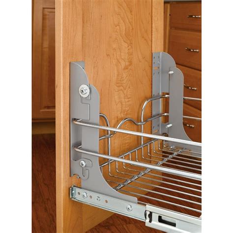 This kitchen trash can also feature liner lock bag wires that secure the trash bag to the rim of the can, preventing the bag from slipping into the can. Rev-A-Shelf 8 in. H x 1.5 in. W x 2.13 in. D Metal Door Mounting Kit for Wire Sink and Base ...