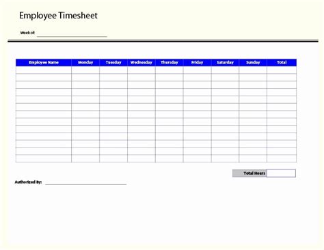 Download Weekly Timesheet Template Excel Pdf Rtf Employee Time Clock