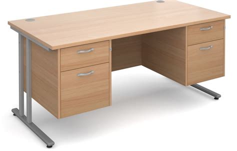 Gm Cantilever Double Pedestal Desk With Two Drawers Online Reality
