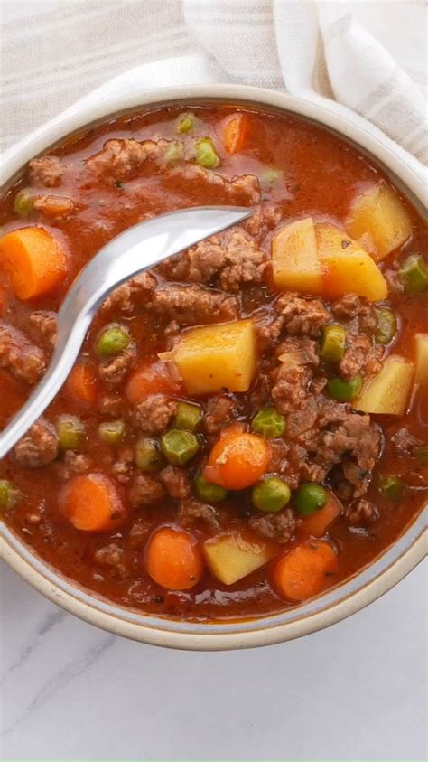 Slow Cooker Ground Beef Stew In 2021 Slow Cooker Ground Beef Stew