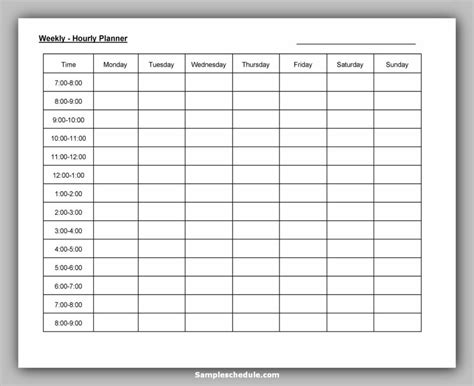 practices hourly schedule template excel word sample schedule