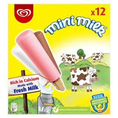 Mini Milk Ice Cream Lolly Vanilla Strawberry And Chocolate 12pk £150