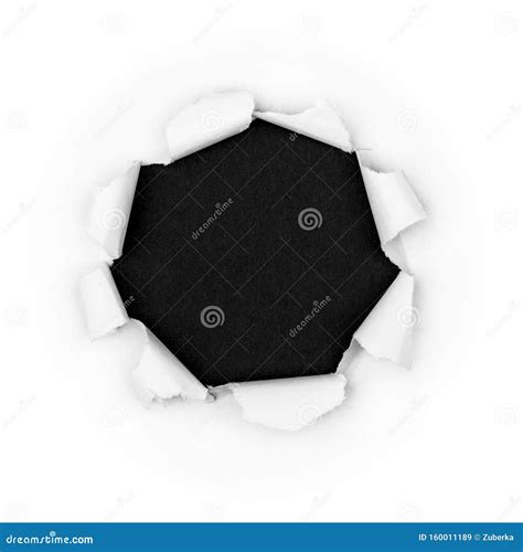 Paper Ragged Black Hole Stock Image Image Of Isolated 160011189