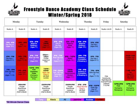 Winter Spring 2018 Freestyle Dance Academyfreestyle Dance Academy