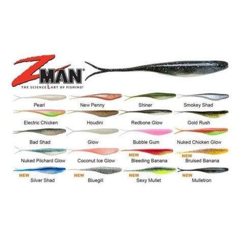 Zman 5 Scented Jerk Shadz Z Man Soft Plastics Lures Elaztech Colour Nuked Chicken