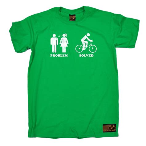 problem solved cycling t shirt cycle jersey joke funny birthday t present ebay