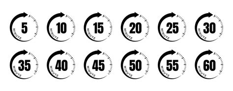 Timer Icon Collection Set Of Timer Stopwatch Icons Countdown From 0