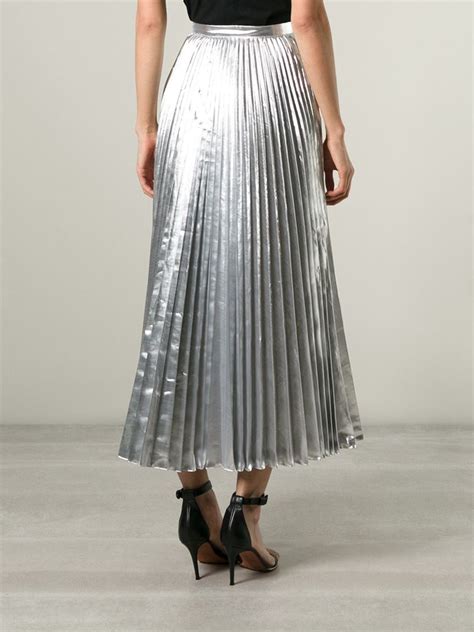 Dkny Pleated Maxi Skirt In Metallic Lyst