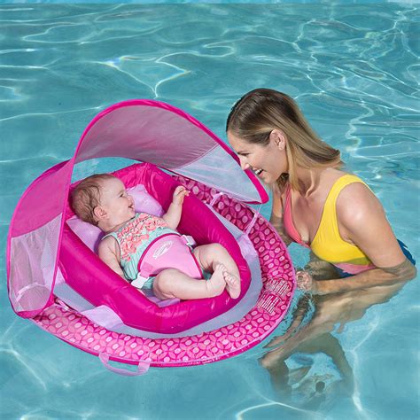 Swimways Baby Infant Spring Float Canopy Pink Kids Floats And Pools