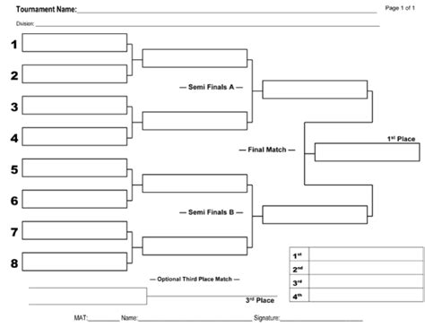 6 Printable Tournament Brackets Templates For Word And Excel
