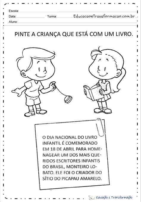 18 ideias criativas de atividades. Atividades Dia do Livro Infantil para imprimir ...