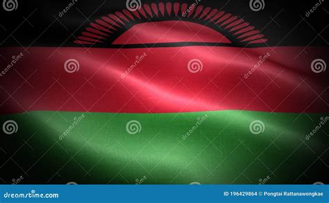 Close Up Waving Flag Of Malawi Flag Symbols Of Malawi Stock