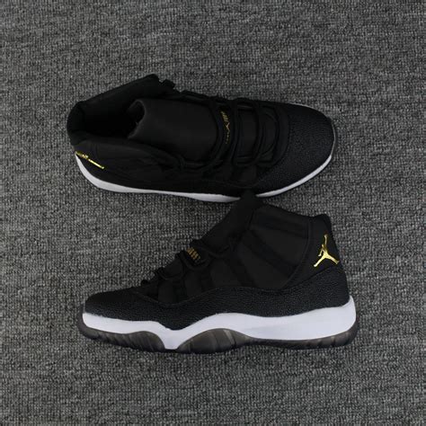 New Air Jordan 11 Pearl Fish Skin Black Gold Shoes 17og111302 80