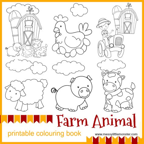 Farm Animal Printable Colouring Pages