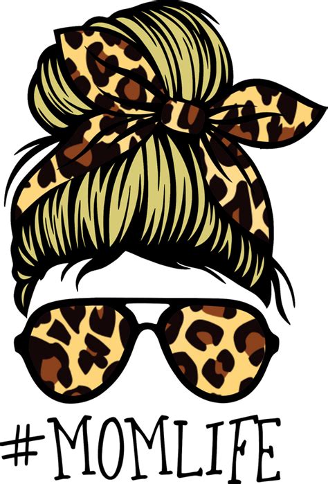 Mom Life Blonde Cheetah Messy Bun Design Transfer Southern Dream Ga