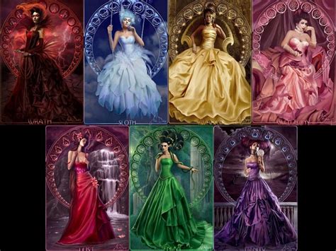 7 Deadly Sins Sloth Colorful Wraith Vanity Dresses Gluttony Envy