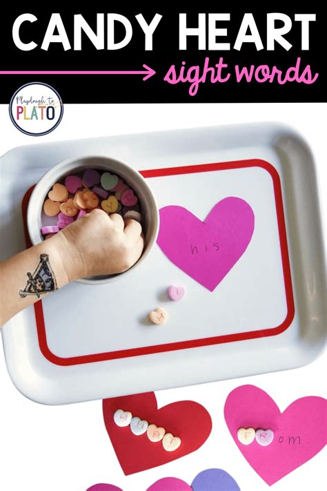 Candy Heart Sight Words Activity Playdough To Plato