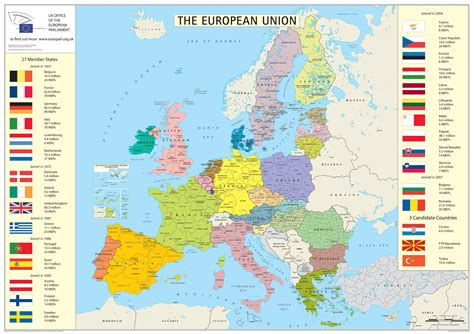 European Union Member States Map Europe Mappery