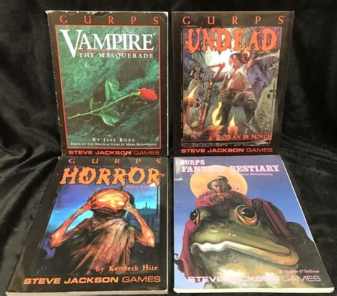 Lot Of 4 Gurps Vampire Undead Horror Fantasy Beasts Steve Jackson