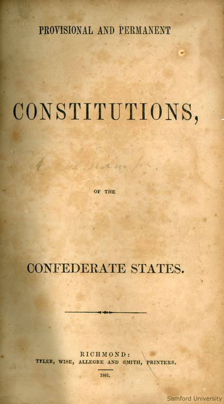Confederate Constitution Almost Chosen People