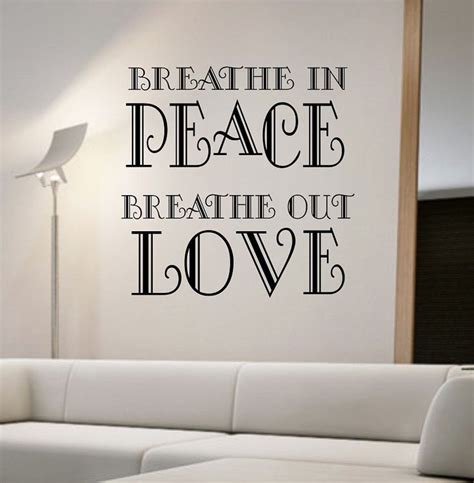 Breathe In Peace Quote Vinyl Wall Decal Sticker Art Decor Etsy Wall