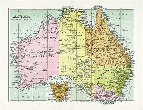 Antique Map Of Australia Our Beautiful Pictures Are Available As Framed