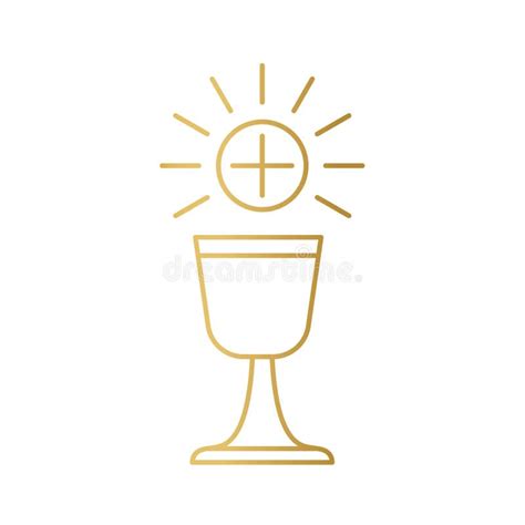 Golden Chalice And Host Holy Communion Icon Stock Vector