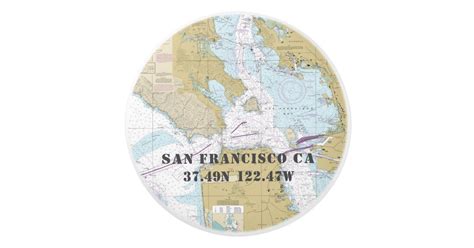 Nautical San Francisco Ca Latitude Longitude Chart Ceramic Knob Zazzle