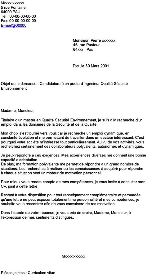 Lettre de motivation en candidature spontanée à un emploi (modèle présenté gratuitement).lettre de motivation : Lettre De Motivation Pour Candidature Au Master - Lettre ...